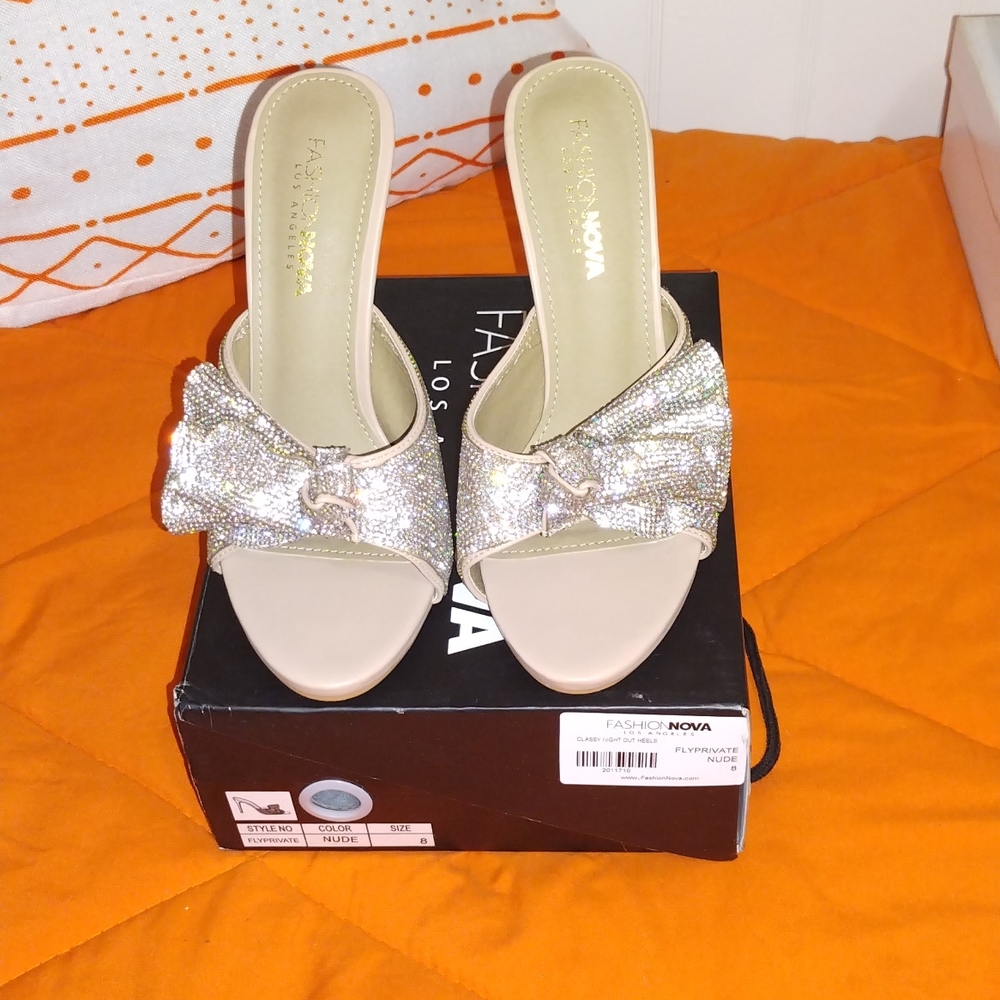 Rhinestone Strapless Heels